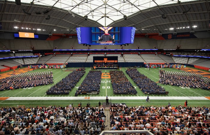 Overhead view of Commencement 2022 ceremony