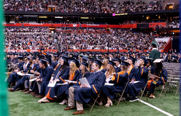 Commencement crowd at the Dome, 2019 Syracuse University